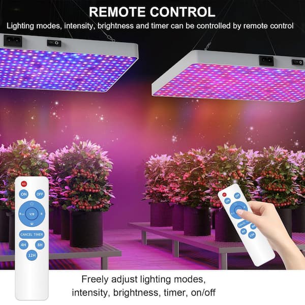 BeamBox Full Spectrum Dimmable LED Grow Light with Remote Control, 3  Lighting Modes Hanging Plant Light for Indoor Seedlings YX1104-08