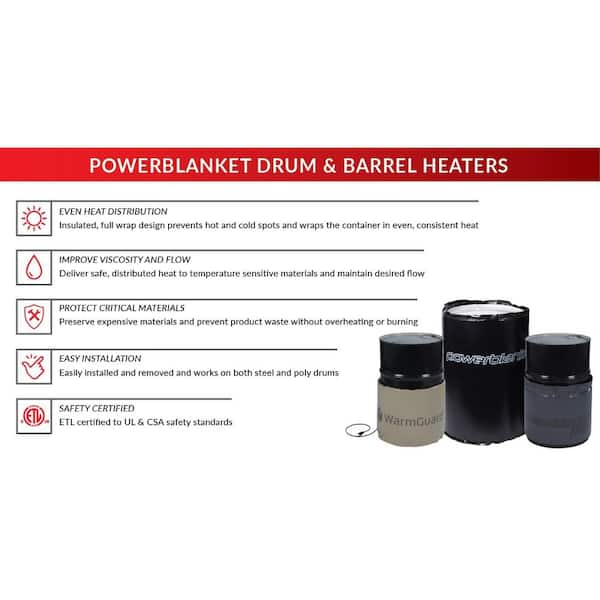 Powerblanket Insulated 55-Gal. Band-Style Drum Heater - Barrel