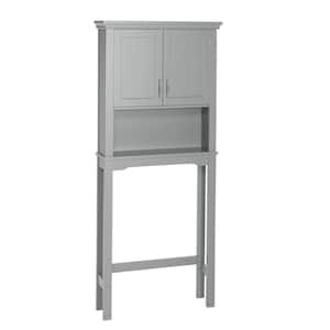 Somerset 27.3 in. W x 64.2 in. H x 7.87 in. D Gray Over-the-Toilet Storage