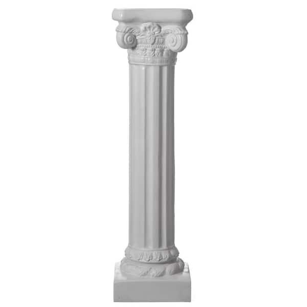 Uniquewise Fiberglass White Plinth Roman Style Column Piller