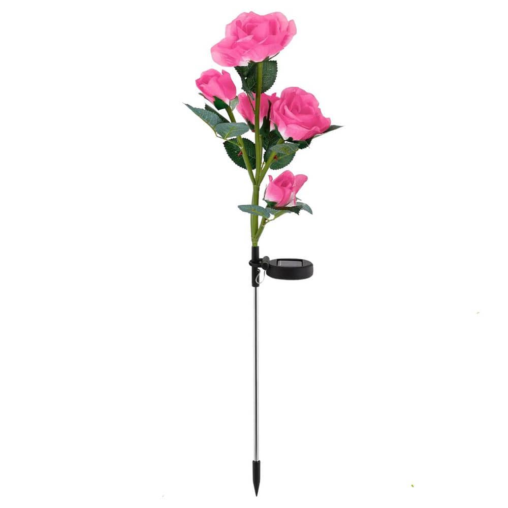 2-Pieces Solar Powered Lights Outdoor Rose Flower LED Decorative Lamp Water Resistant Pathway Stake Lights price history on PriceWatchPro