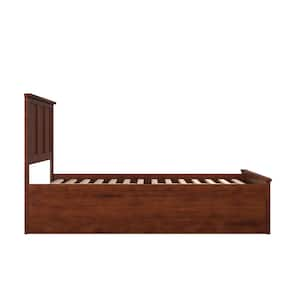 Madison Walnut Full Platform Bed with Matching Foot Board and Twin Size Urban Trundle Bed