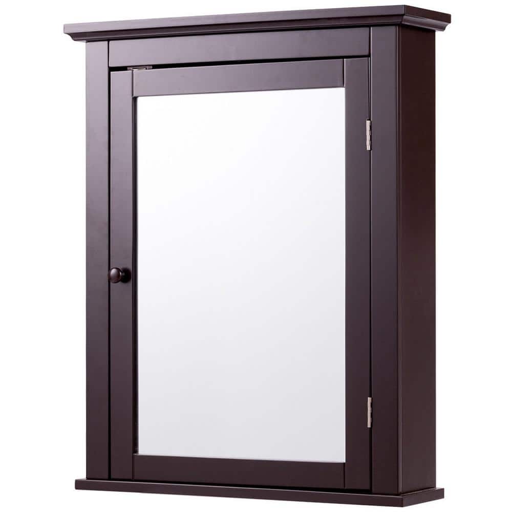 22 in. W x 27 in. H Rectangular Retro Medicine Cabinet with Mirror in Brown price history on PriceWatchPro