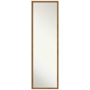 Carlisle Blonde Narrow 15 in. x 49 in. Modern Rectangle Full Length Brown Framed On the Door Mirror