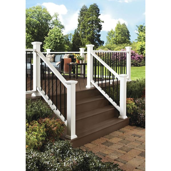 Fiberon 36 in. x 3.5 in. ArmorGuard Regency White Composite Stair Railing Kit