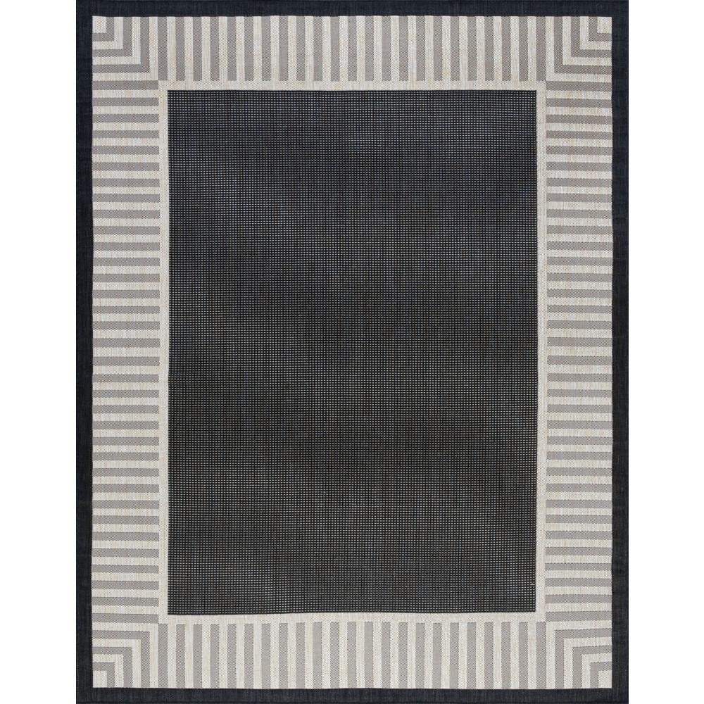 Eco Striped Border Black 8 ft. x 10 ft. Indoor/Outdoor Area Rug price history on PriceWatchPro