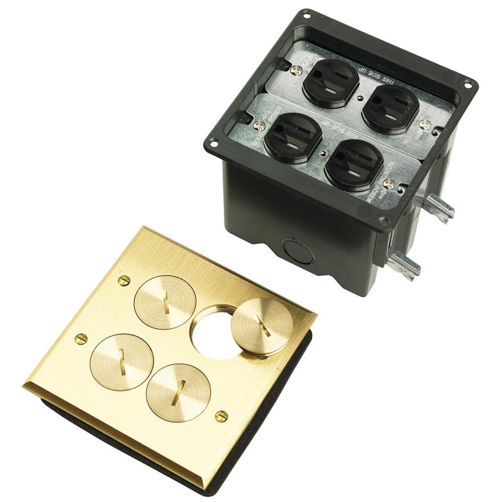 Pass & Seymour Slater Brass 2-Gang Floor Box with Tamper-Resistant Outlets for Wood Sub-Floors price history on PriceWatchPro