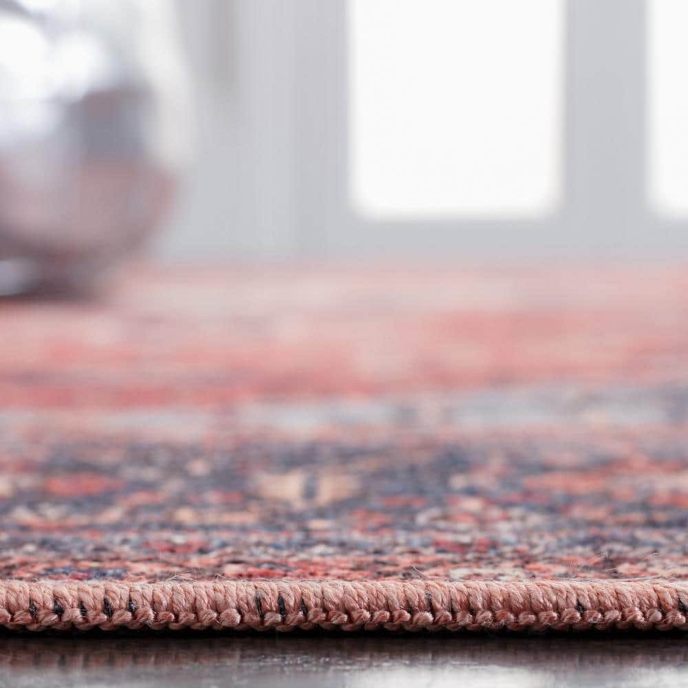 Serapi Red and Navy 4' x 6' Viscose Area Rug