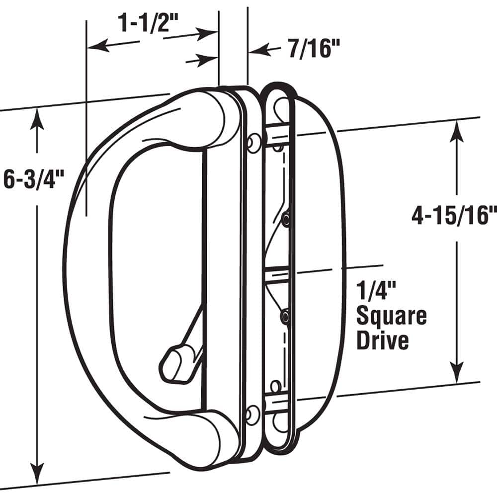 White Metal Universal Sliding Door Handle with Safety Lock