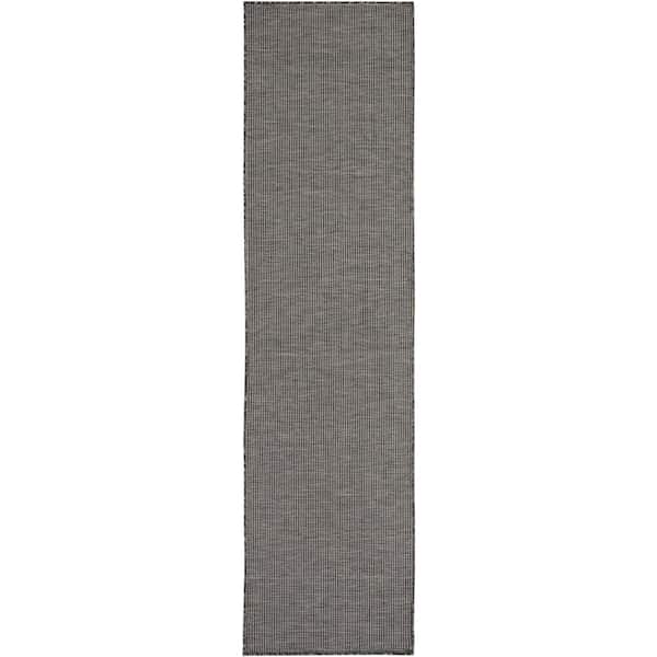 Positano Charcoal 2 ft. x 6 ft. Solid Contemporary Runner Area Rug