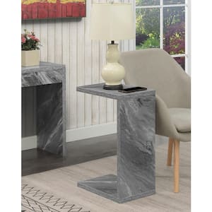 Northfield 11.5 in. W x 26 in. H Gray Faux Marble C-Top Wood End Table