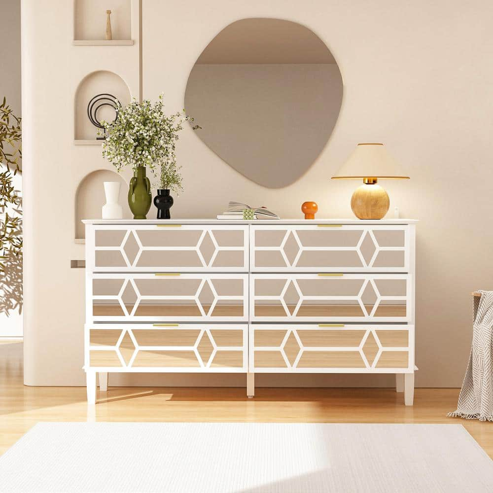 FUFU&GAGA White 4-Drawer 45 in. Width Wooden Stylish Kids Low Dresser, Chest  of Drawers, Storage Cabinet with Open Shelf L-THD-180095-02-c - The Home  Depot