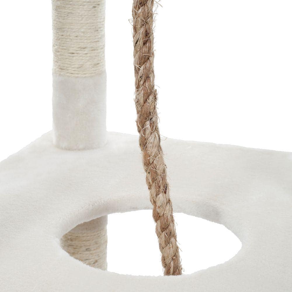 Ivory 6-Foot Cat Tree with Sisal Rope Scratching Posts