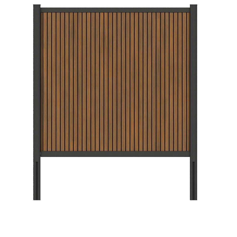 UltraEasy 6 ft. x 6 ft. Peruvian Teak Composite European Style Vertical Fence Panel Kit with Black Frame price history on PriceWatchPro
