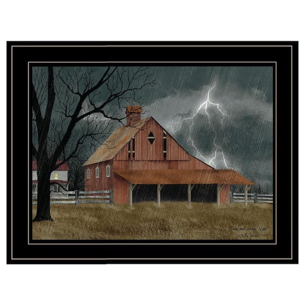 HomeRoots Charlie Dark and Stormy Night 1-Piece Framed Wall Art 15 in. x 19 in.