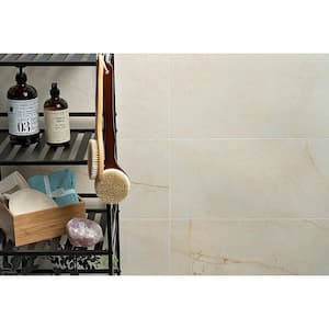 Marmo Beige 11.81 in. x 23.62 in. Polished Marble Look Porcelain Floor and Wall Tile (11.62 sq. ft./Case)