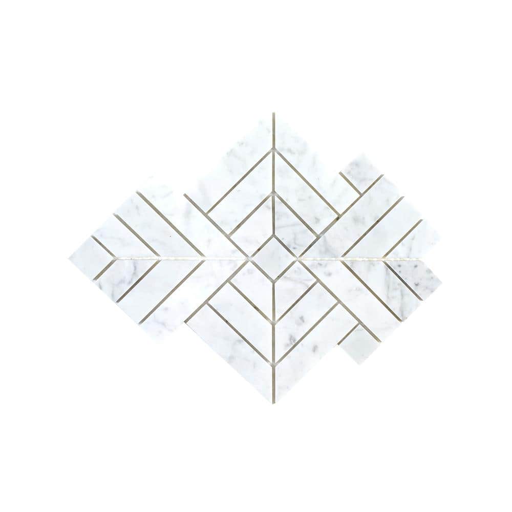 Reviews for Jeffrey Court Wetherly White 9.5 in. x 9.5 in. Geometric
