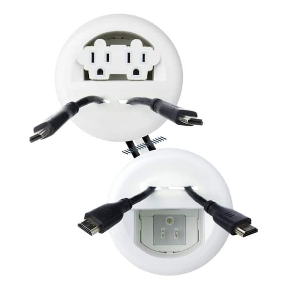 In-Wall Power and Cable Kit, White