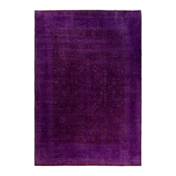 Overdyed Brown 9 x 12 Solid Wool Indoor Area Rug