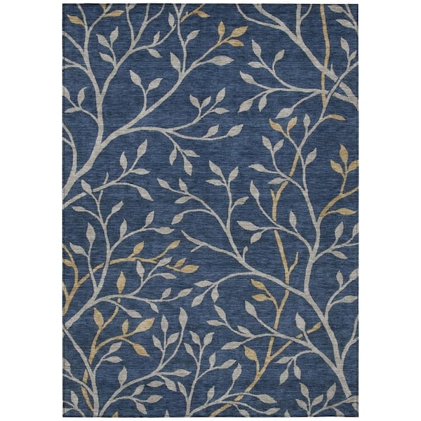 Chantille Machine Washable Indoor/Outdoor Abstract ACN3024 Navy 10 ft. x 14 ft. Area Rug