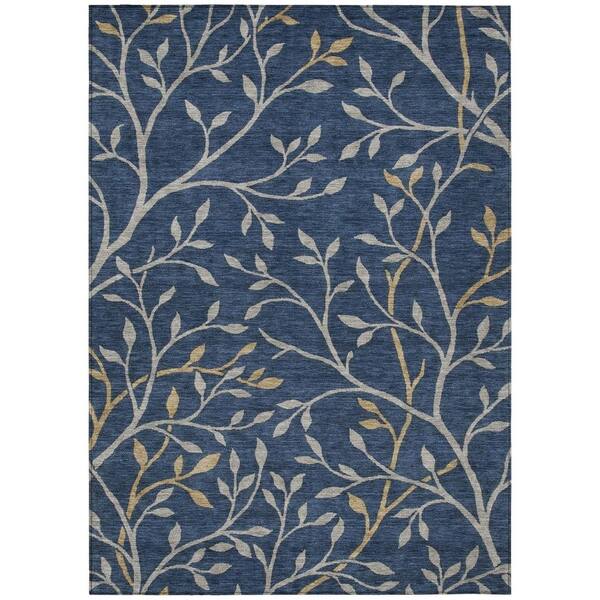 Chantille Machine Washable Indoor/Outdoor Abstract ACN3024 Navy 9 ft. x 12 ft. Area Rug