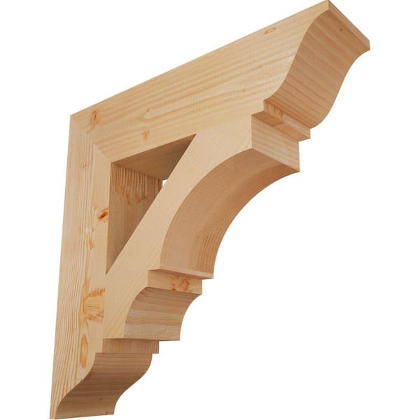 Ekena Millwork 5.5 in. x 26 in. x 26 in. Douglas Fir Balboa Traditional Smooth Bracket