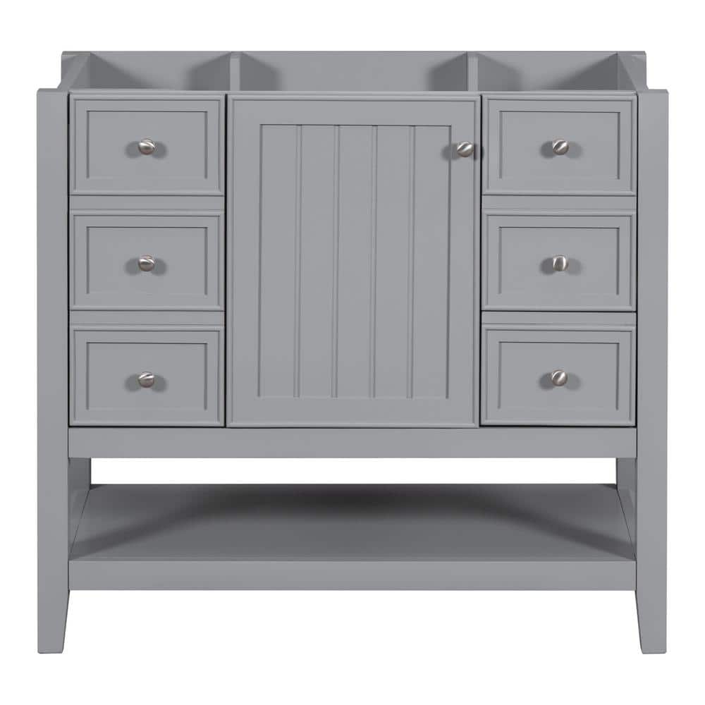 36 in. W x 18 in. D x 33 in. H Bath Vanity Cabinet without Top in Grey with