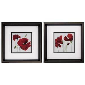 12 in. X 12 in. Brushed Silver Gallery Picture Frame Red Poppy (Set of 2)