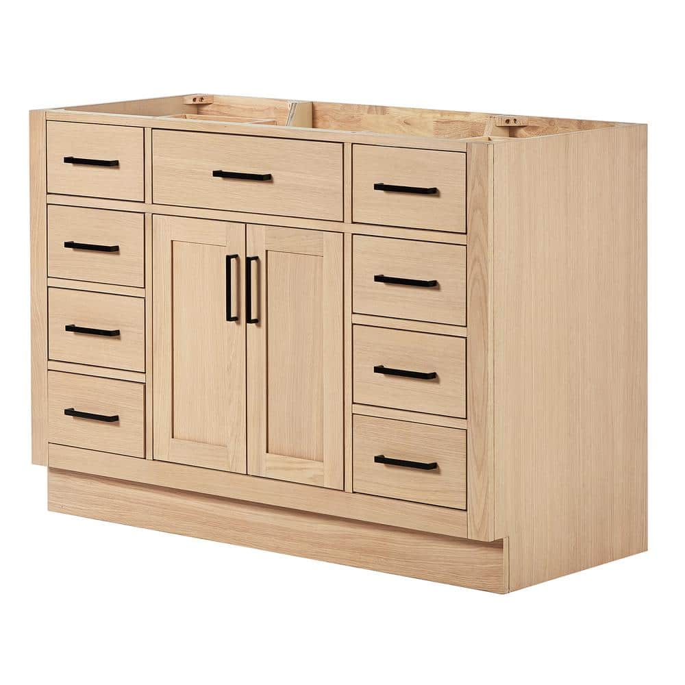 Hepburn 48" Light Brown Oak Bathroom Vanity Base