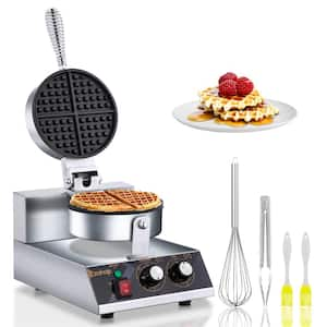 1200-Watt Single Head Stainless Steel Waffle Cone Commercial Electric Waffle Makers