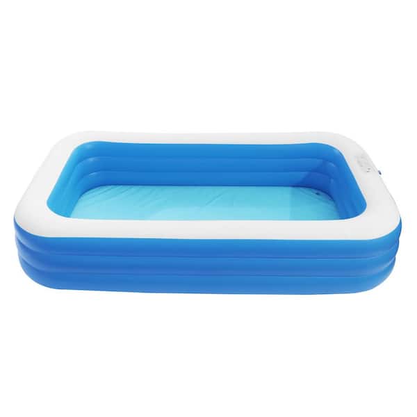 Unbranded 120*72*22 in blue PVC cuboid with wall thickness of 0.3mm for inflatable pool Full-Sized Family Kiddie Blow up Pool