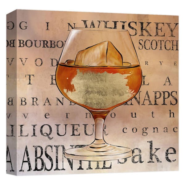 PTM Images ''Drink on golden rocks III'' By PTM Abstract Images Canvas 15 in. x 15 in.