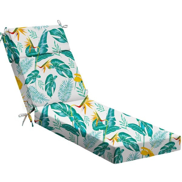 Yellow-Green Leaves 72 x 21 x 3 in. Outdoor Lounge Chair
