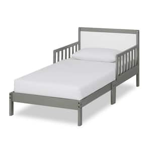 Brookside Steel Grey and White Toddler Bed