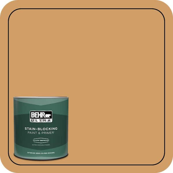 BEHR ULTRA 1 qt. #MQ4-8 Golden Aura Extra Durable Semi-Gloss Enamel Interior Paint & Primer