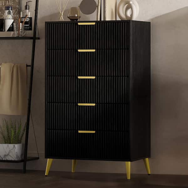 NEW CLASSIC HOME FURNISHINGS New Classic Furniture Kailani Black 5-Drawer 32 in. Chest of Drawers