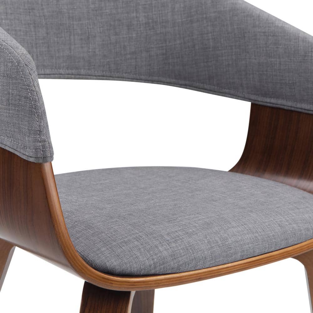 Light Grey Linen Upholstered Bentwood Dining Chair