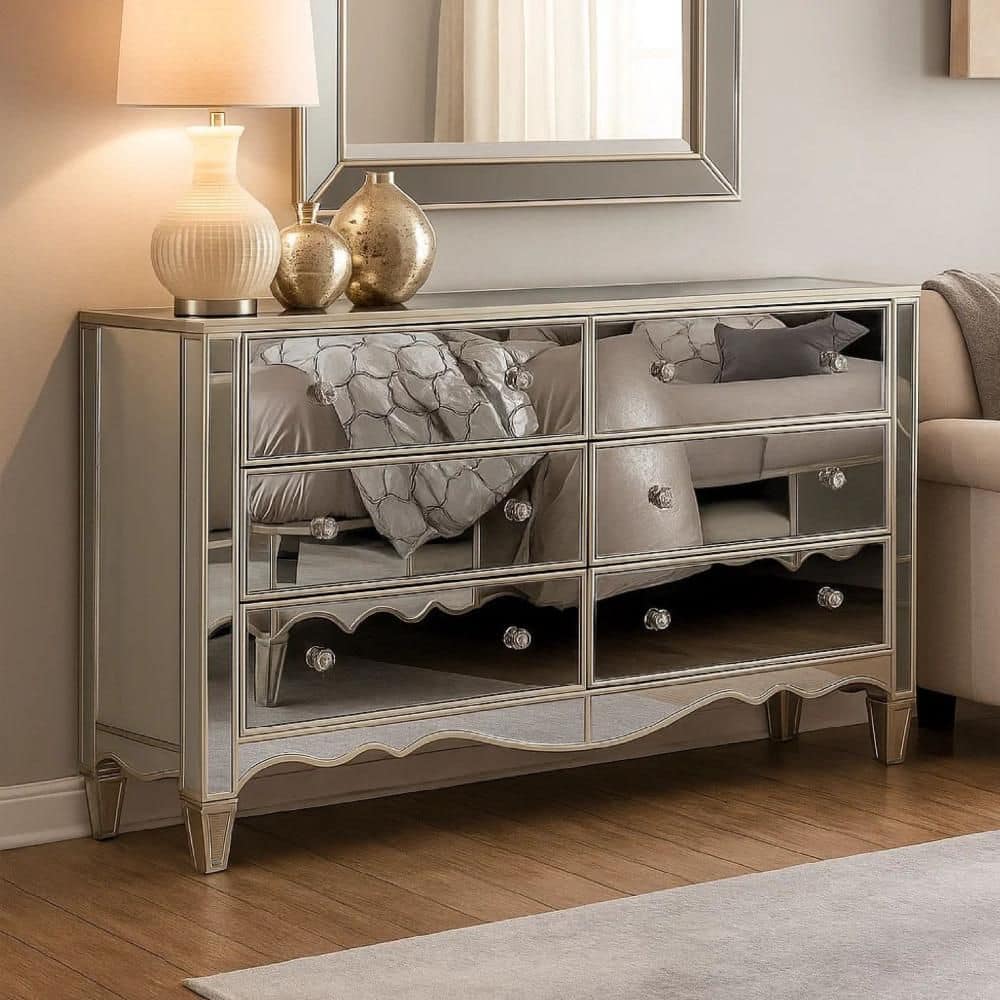 ROBIN & JUDITHE RANDALL,メロハー,新品8CDBOX Benjara 64 in. Silver 6-Drawer Dresser BM253005 - The Home Depot
