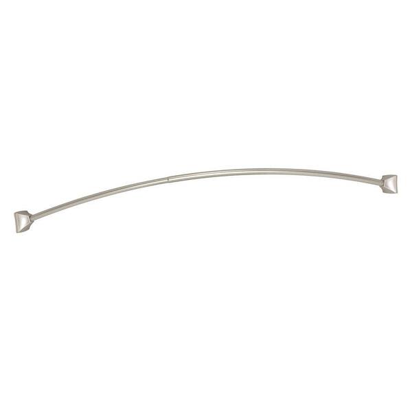 1 Brushed Nickel 5-Foot Adjustable Tension Single Curved Shower Curtain Rod 1 Brushed Nickel 5-Foot Adjustable Tension Single Curved Shower Curtain Rod