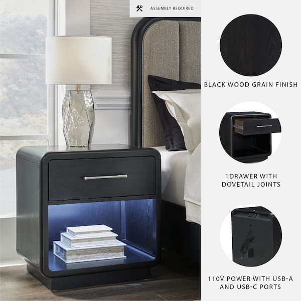 Signature DESIGN BY ASHLEY Rowanbeck Black 1 Drawer Nightstand