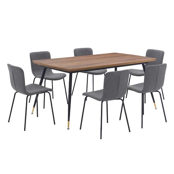 Armen Living Messina and Gillian 7-Piece Rectangular Dining Set