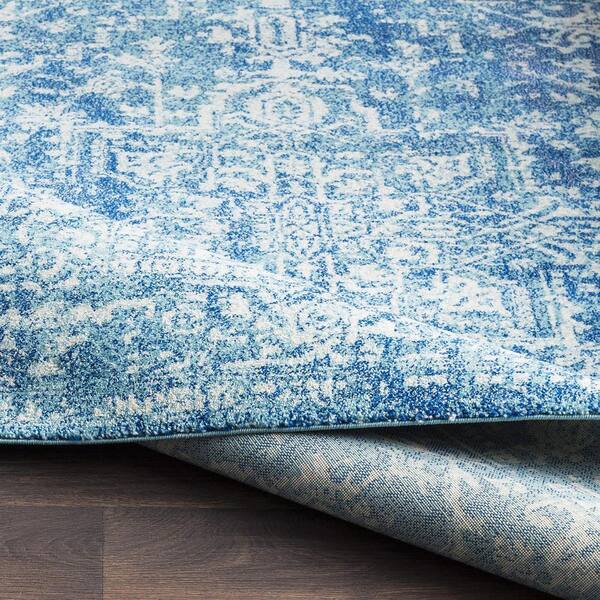 Teal Polypropylene 5 ft. x 7 ft. Abstract Indoor Area Rug A46A1