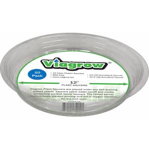 12 in. Clear Plastic Saucer (10-Pack)
