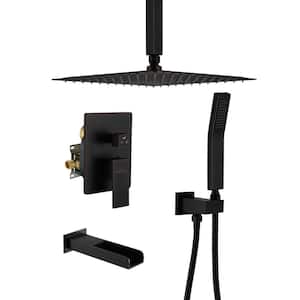 Ceiling Mount Single-Handle 1-Spray Tub and Shower Faucet with Hand Shower in Oil Rubbed Bronze (Valve Included)