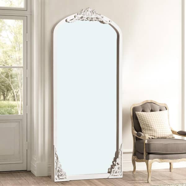 Lirago 28 in. W x 67 in. H Carved Wooden Full Length Mirror in