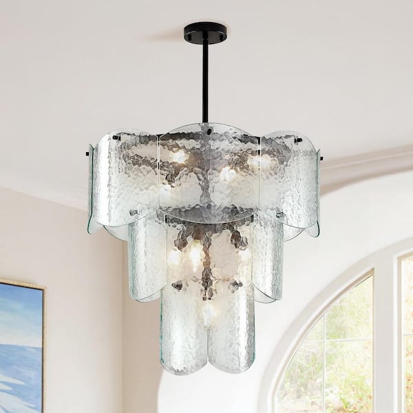 Magic Home 8-Light Black Pendant Hanging Light Fixture Modern