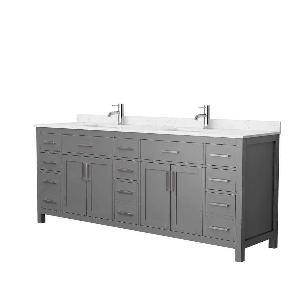 Wyndham Collection Beckett 84 in. W x 22 in. D Double Vanity in Dark