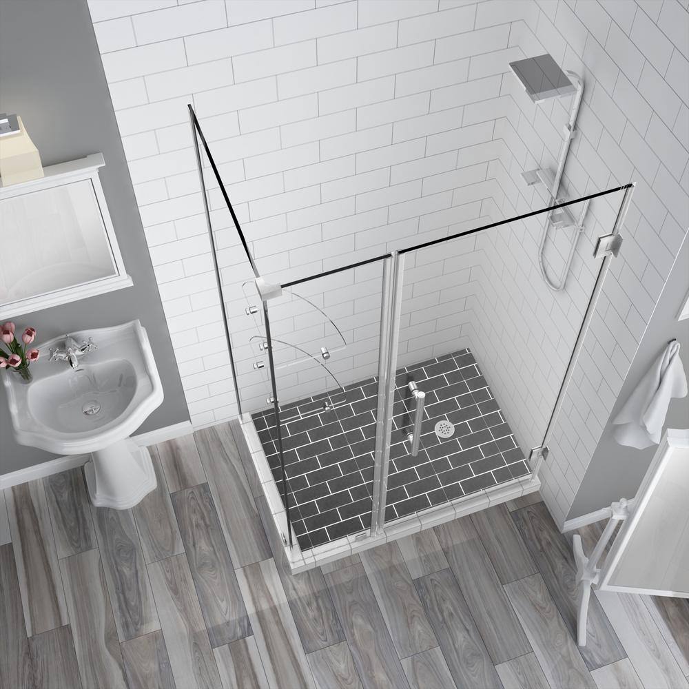 Bromley GS Frameless Stainless Steel Clear Glass Corner Shower Enclosure