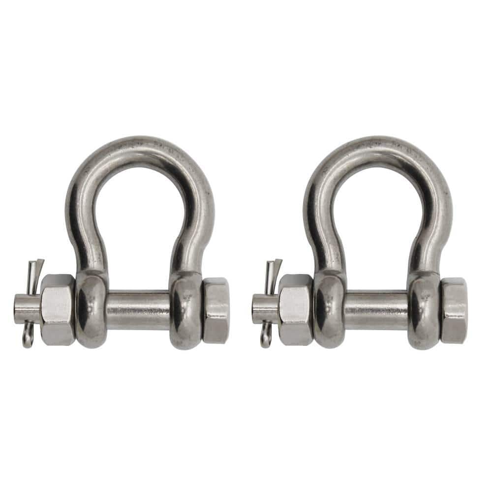 Extreme Max 3006.8389.2 BoatTector Stainless Steel Bolt-Type Anchor Shackle - 1 inch, 2-Pack