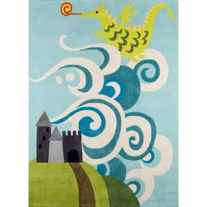 Lil Mo Whimsy Dragon Sky Blue 2 ft. x 3 ft. Indoor Kids Area Rug